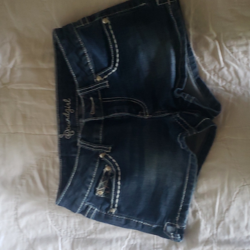 Shorts size navy blue multicolored crosses on the bac